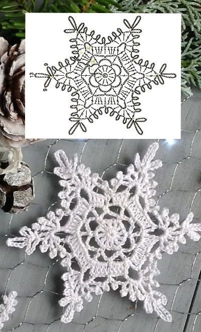 Crochet Snowflake with Chart crochet pattern