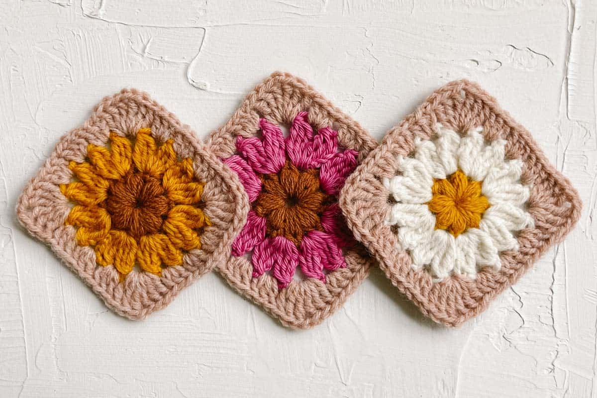 free crochet flower patterns daisy granny square