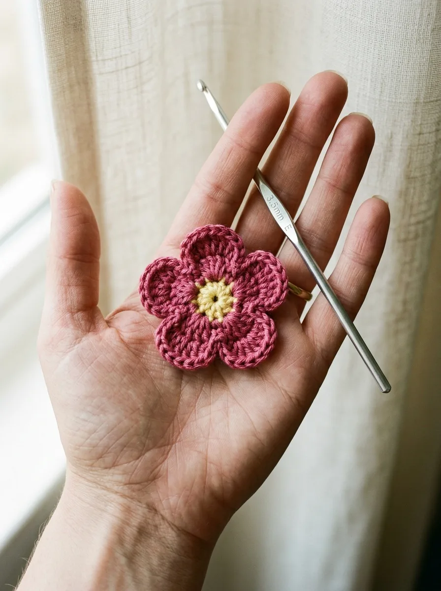 five petal free crochet flower patterns tutorial